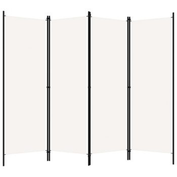 Sobna pregrada s 4 panela bijela 200 x 180 cm