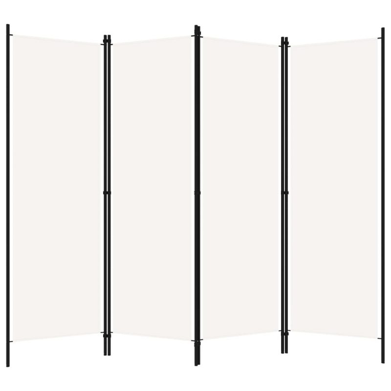 Sobna pregrada s 4 panela bijela 200 x 180 cm
