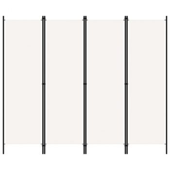 Sobna pregrada s 4 panela bijela 200 x 180 cm