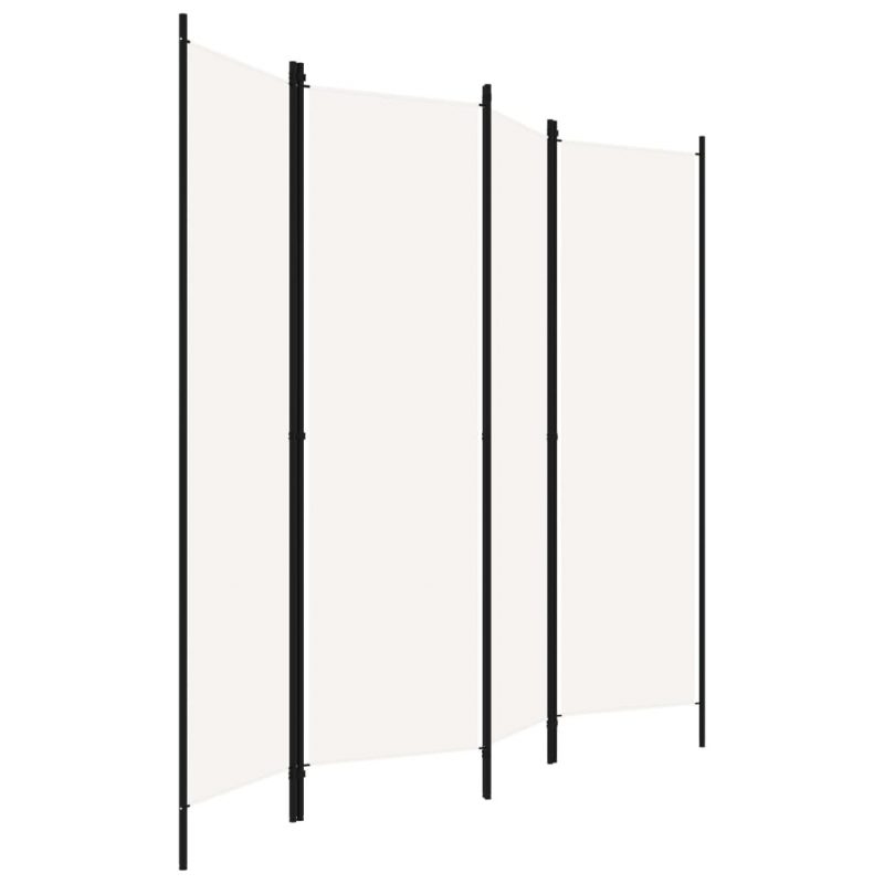 Sobna pregrada s 4 panela krem-bijela 200 x 180 cm - Slika 3