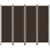Sobna pregrada s 4 panela smeđa 200 x 180 cm
