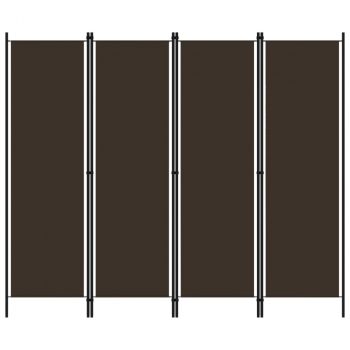Sobna pregrada s 4 panela smeđa 200 x 180 cm