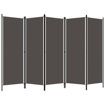Sobna pregrada s 5 panela antracit 250 x 180 cm