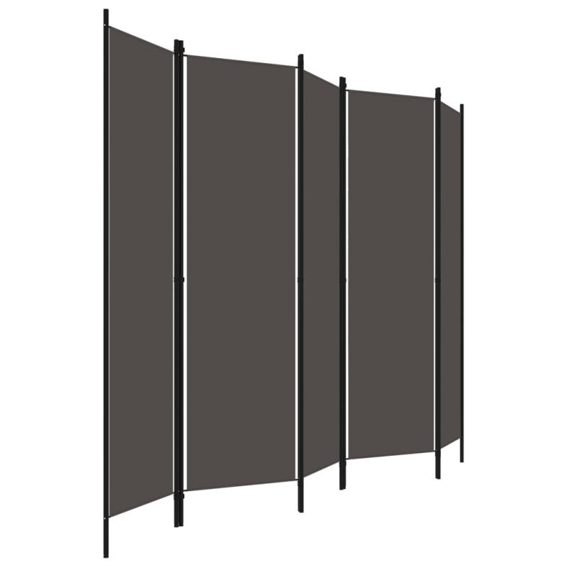 Sobna pregrada s 5 panela antracit 250 x 180 cm - Slika 3
