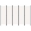 Sobna pregrada s 5 panela bijela 250 x 180 cm