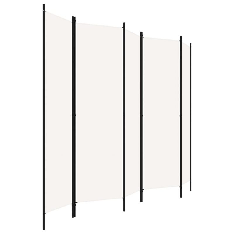 Sobna pregrada s 5 panela krem-bijela 250 x 180 cm - Slika 3