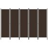 Sobna pregrada s 5 panela smeđa 250 x 180 cm
