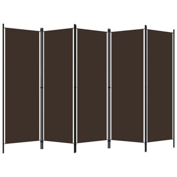 Sobna pregrada s 5 panela smeđa 250 x 180 cm