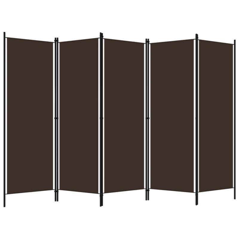 Sobna pregrada s 5 panela smeđa 250 x 180 cm