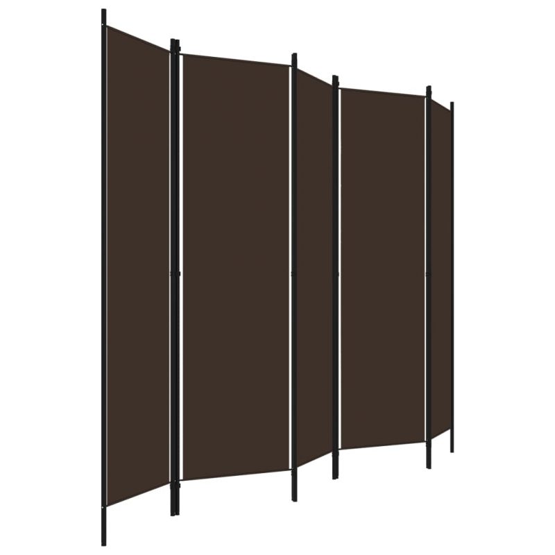 Sobna pregrada s 5 panela smeđa 250 x 180 cm - Slika 3