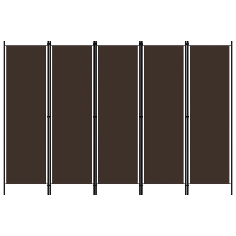 Sobna pregrada s 5 panela smeđa 250 x 180 cm