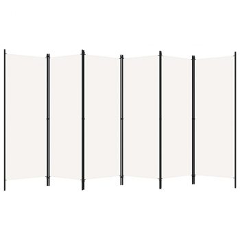 Sobna pregrada sa 6 panela bijela 300 x 180 cm