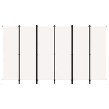 Sobna pregrada sa 6 panela bijela 300 x 180 cm