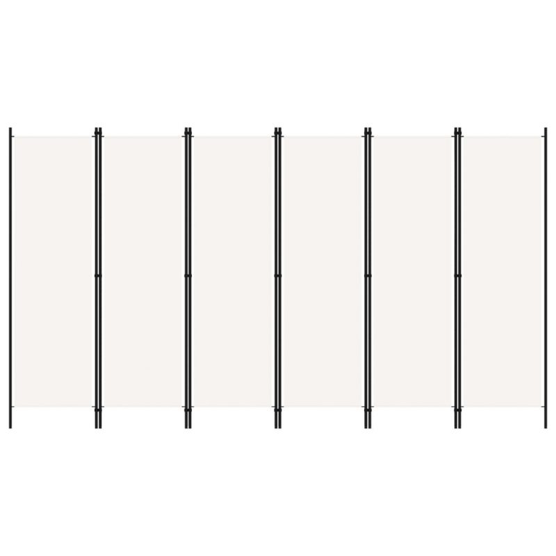 Sobna pregrada sa 6 panela bijela 300 x 180 cm