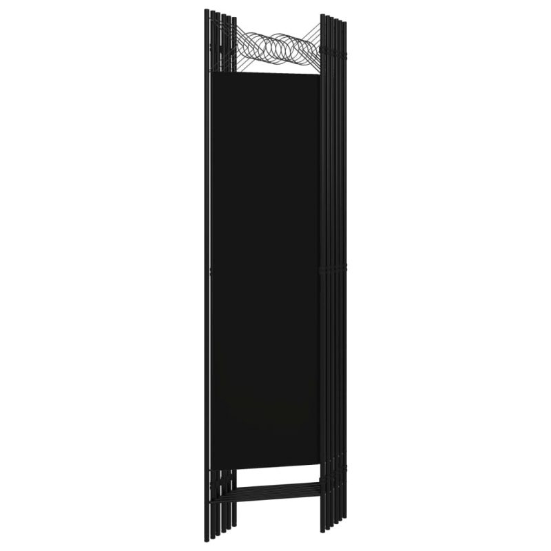 Sobna pregrada sa 6 panela crna 240 x 180 cm - Slika 4