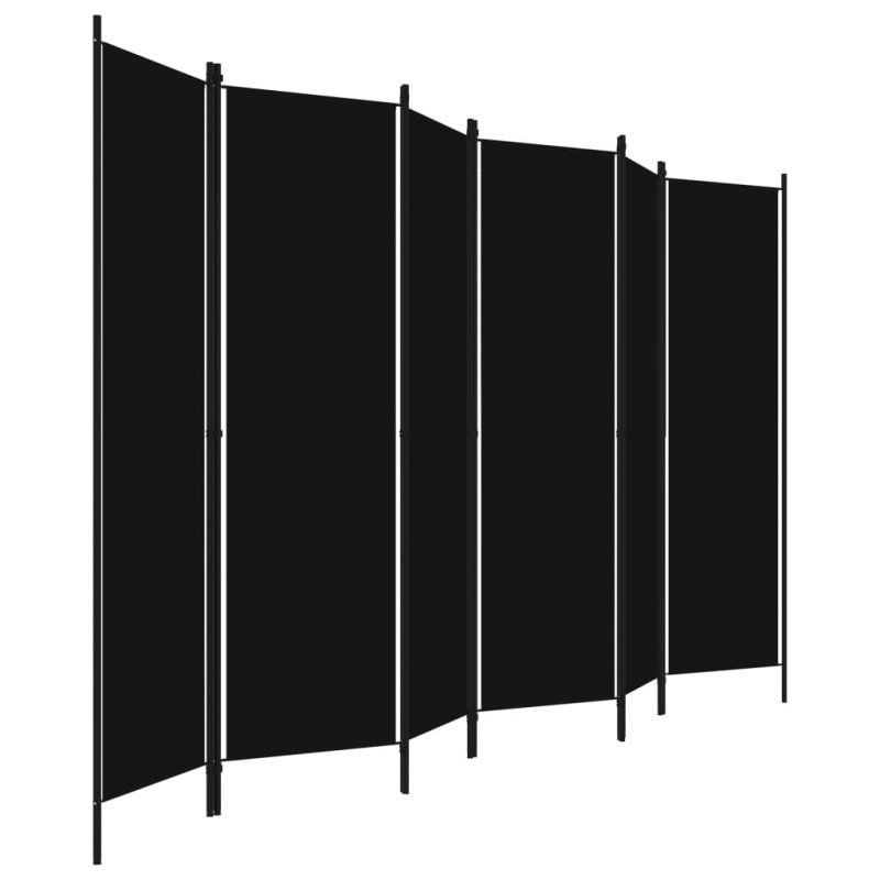 Sobna pregrada sa 6 panela crna 300 x 180 cm - Slika 3
