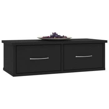 Zidna polica s ladicama crna 60 x 26 x 18