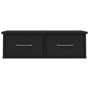 Zidna polica s ladicama crna 60 x 26 x 18