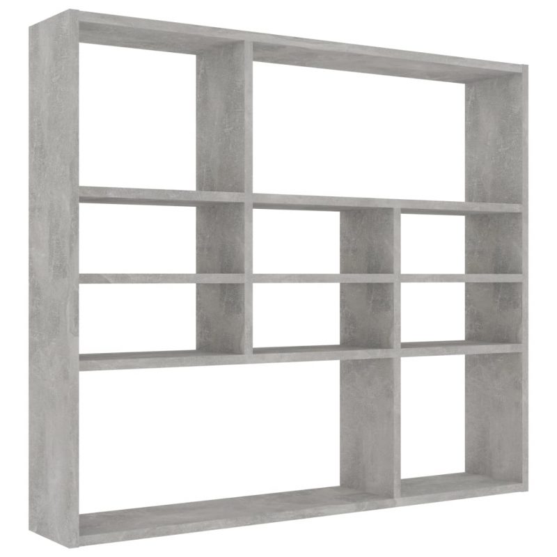 Zidna polica siva boja betona 90 x 16 x 78 cm od iverice