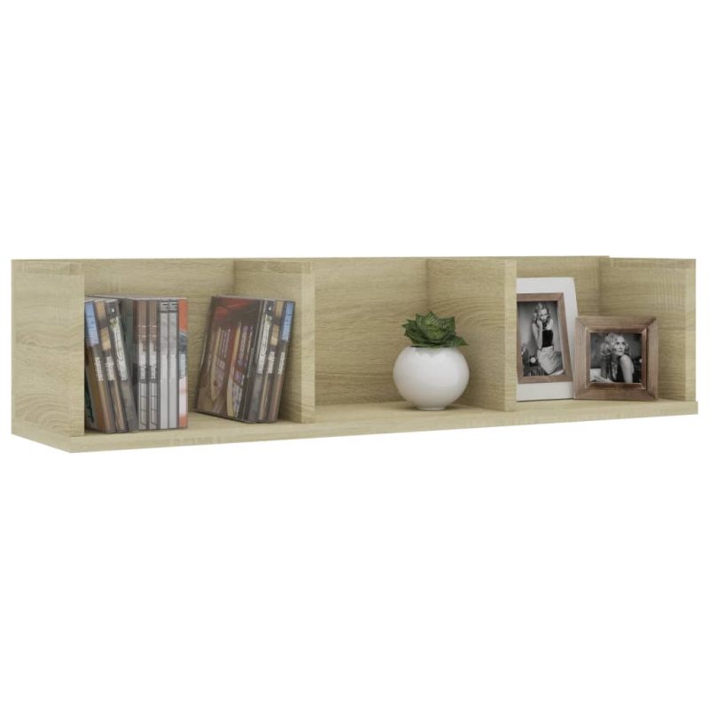 Zidna polica za CD-ove boja hrasta 75 x 18 x 18 cm od iverice
