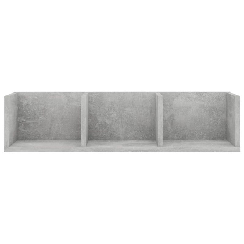 Zidna polica za CD-ove siva boja betona 75 x 18 x 18 cm iverica - Slika 4
