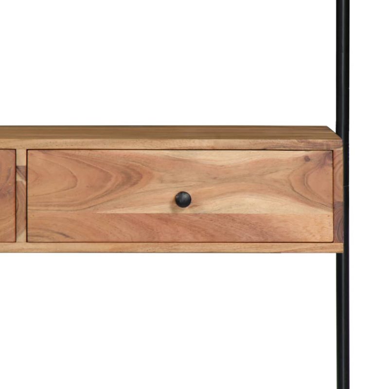 Zidni radni stol od masivnog bagremovog drva 90 x 40 x 170 cm - Slika 3