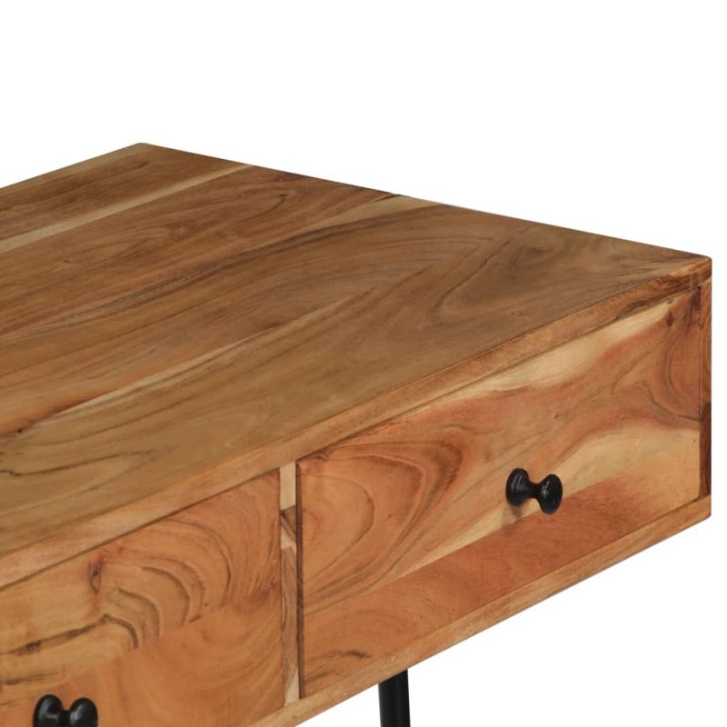 Zidni radni stol od masivnog bagremovog drva 90 x 40 x 170 cm - Slika 4