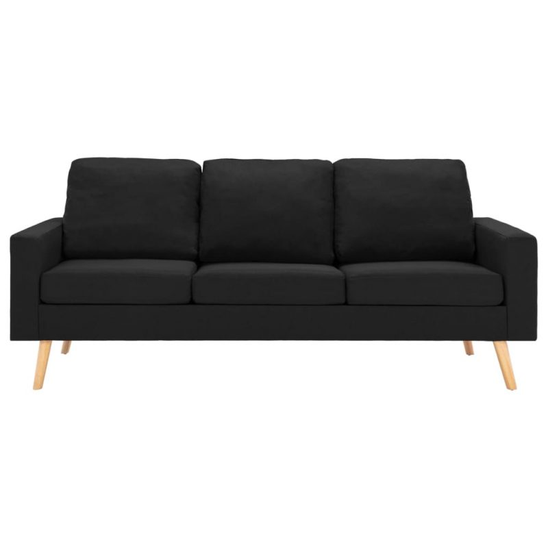2-dijelni set sofa od tkanine crni - Slika 3