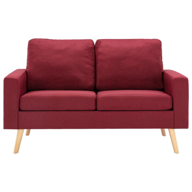 2-dijelni set sofa od tkanine crvena boja vina - Slika 3