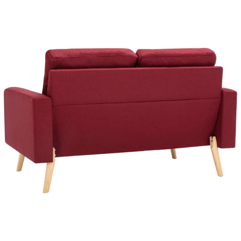 2-dijelni set sofa od tkanine crvena boja vina - Slika 4