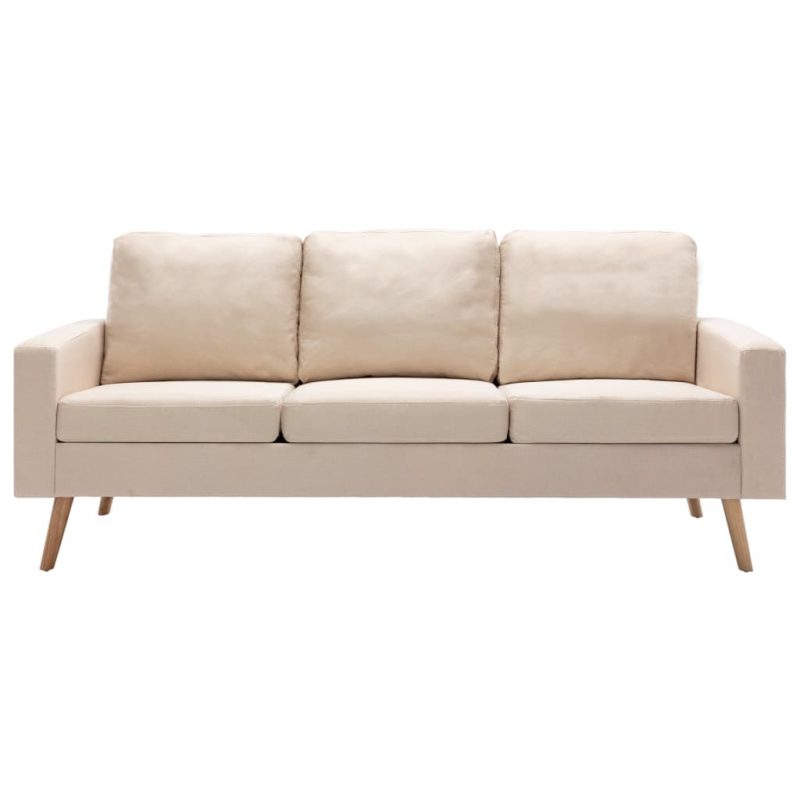 2-dijelni set sofa od tkanine krem - Slika 3