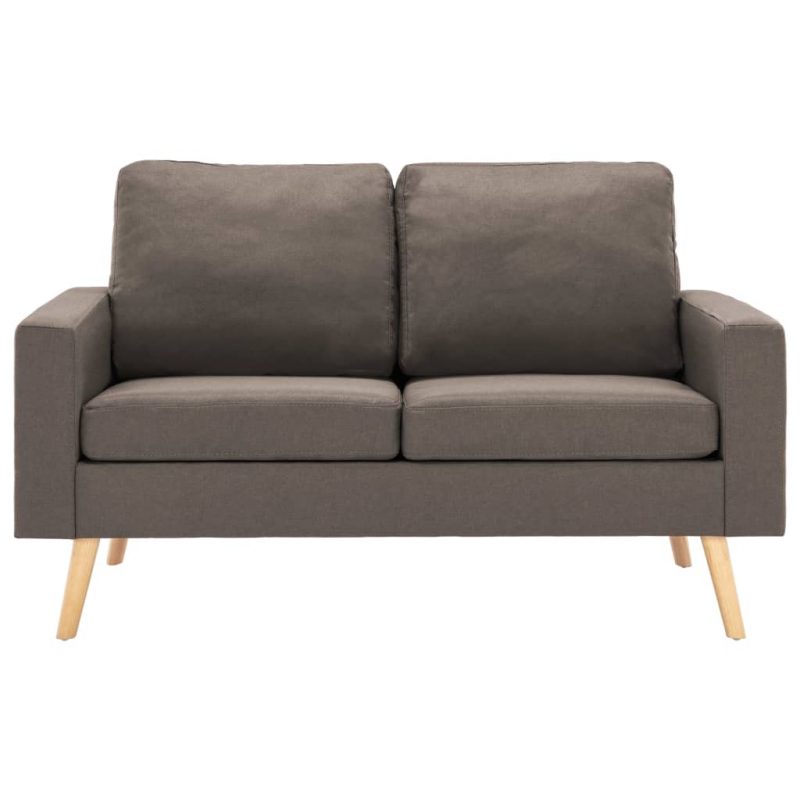 2-dijelni set sofa od tkanine smeđe-sivi - Slika 3