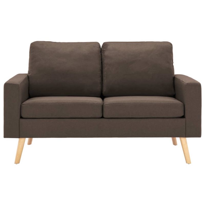 2-dijelni set sofa od tkanine smeđi - Slika 3