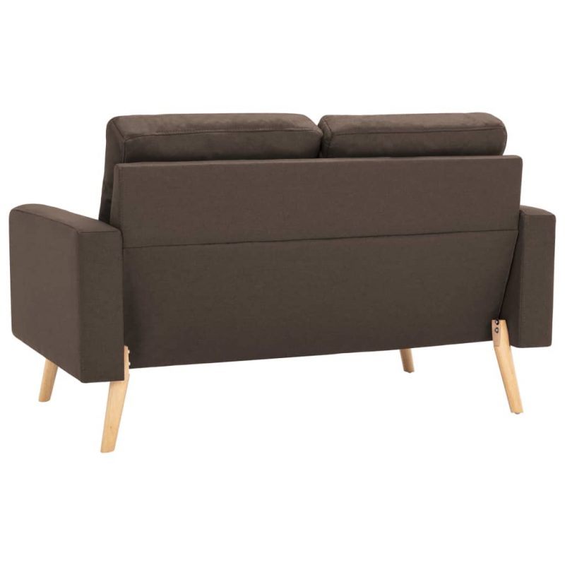 2-dijelni set sofa od tkanine smeđi - Slika 4