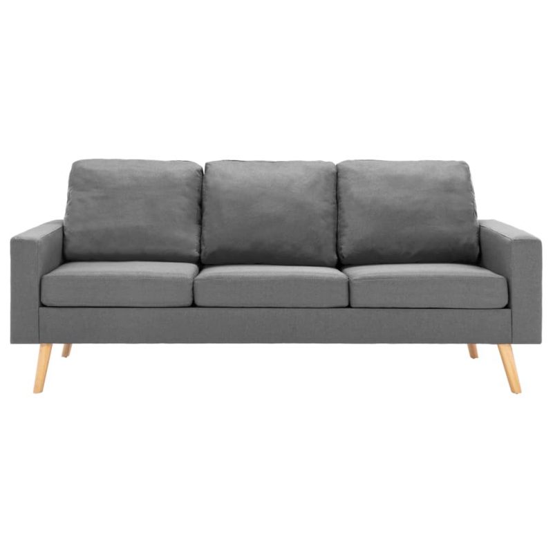 2-dijelni set sofa od tkanine svjetlosivi - Slika 3