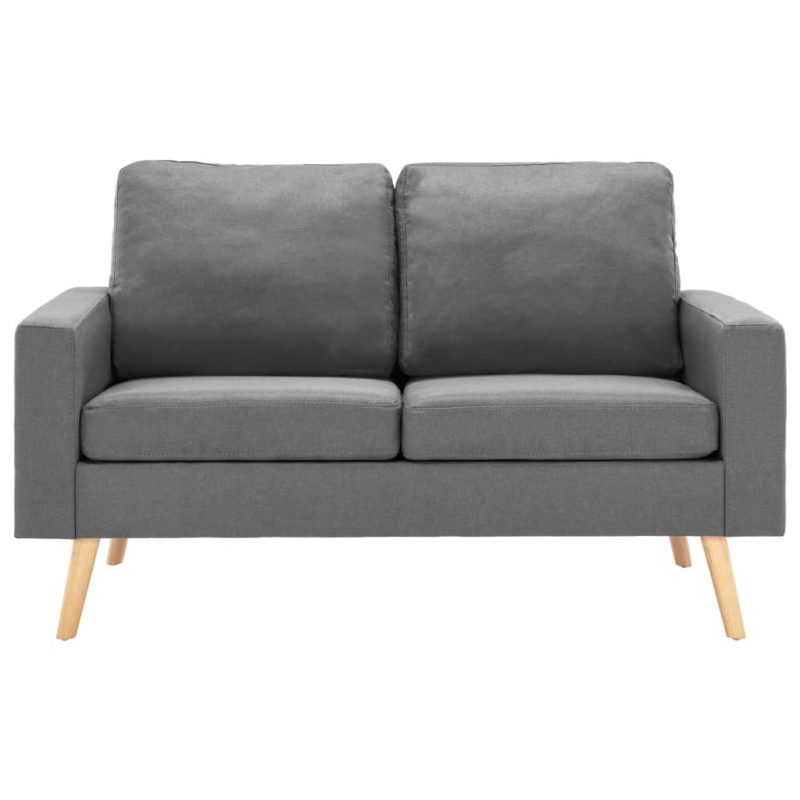 2-dijelni set sofa od tkanine svjetlosivi - Slika 3