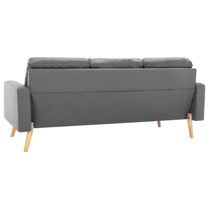 2-dijelni set sofa od tkanine svjetlosivi - Slika 4