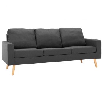 2-dijelni set sofa od tkanine tamnosivi