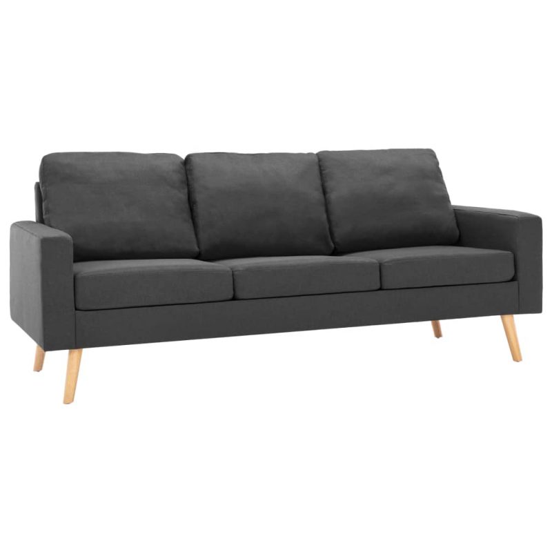 2-dijelni set sofa od tkanine tamnosivi