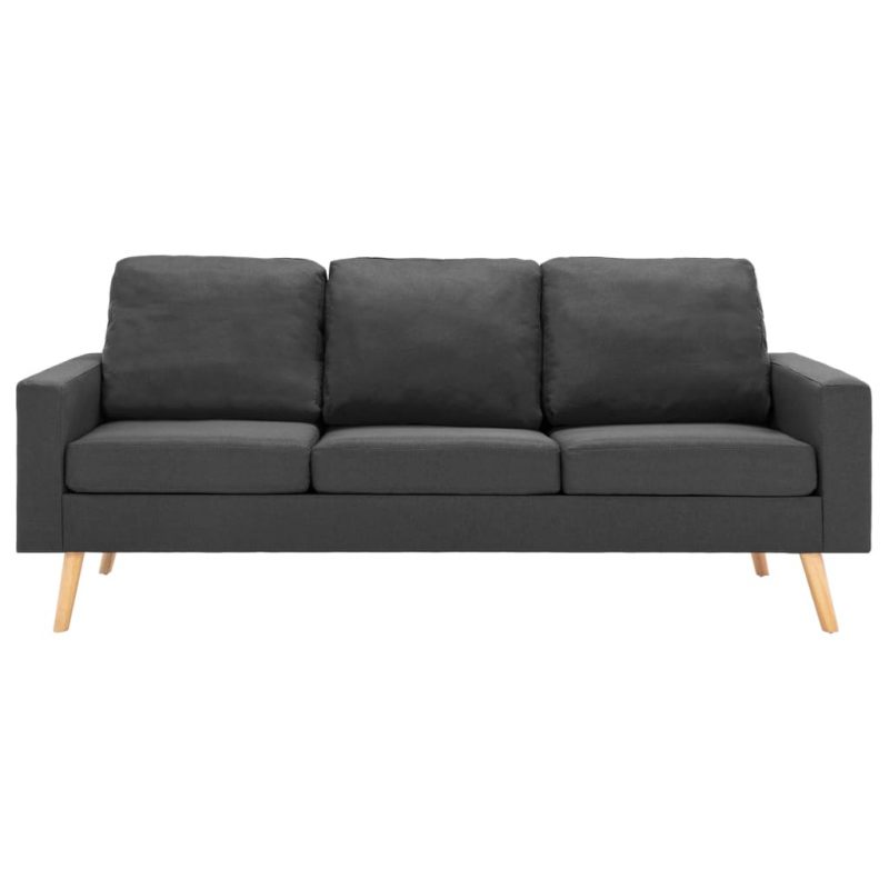 2-dijelni set sofa od tkanine tamnosivi - Slika 3