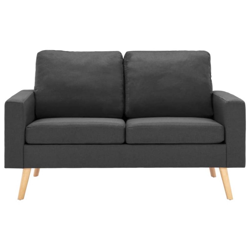 2-dijelni set sofa od tkanine tamnosivi - Slika 3