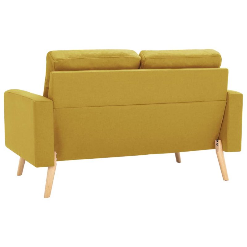 2-dijelni set sofa od tkanine žuti - Slika 4