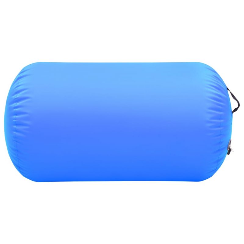 Gimnastički valjak na napuhavanje s crpkom 100x60 cm PVC plavi - Slika 3