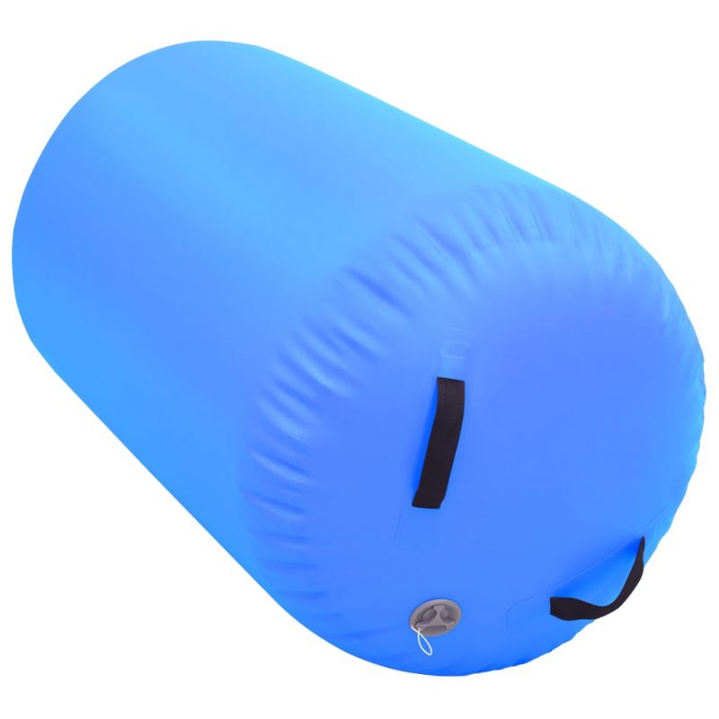 Gimnastički valjak na napuhavanje s crpkom 100x60 cm PVC plavi - Slika 4