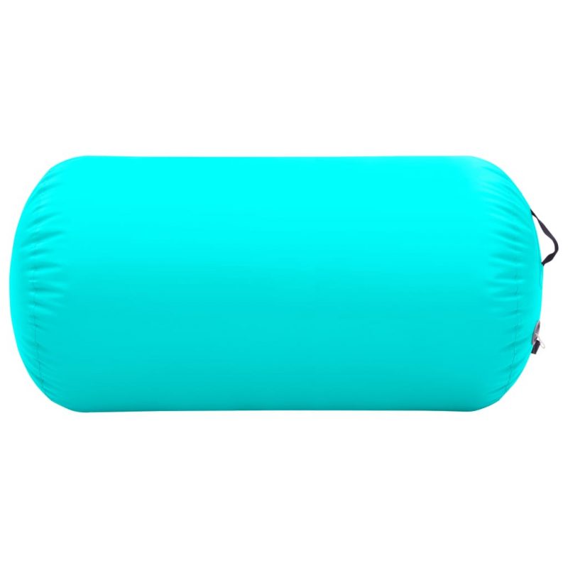 Gimnastički valjak na napuhavanje s crpkom 120x75 cm PVC zeleni - Slika 3