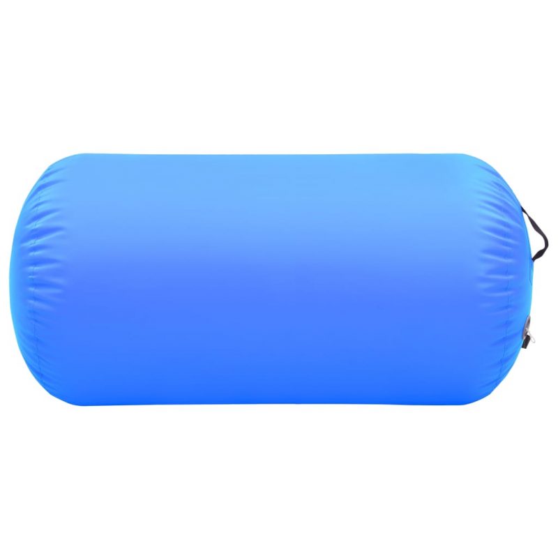 Gimnastički valjak na napuhavanje s crpkom 120x90 cm PVC plavi - Slika 3