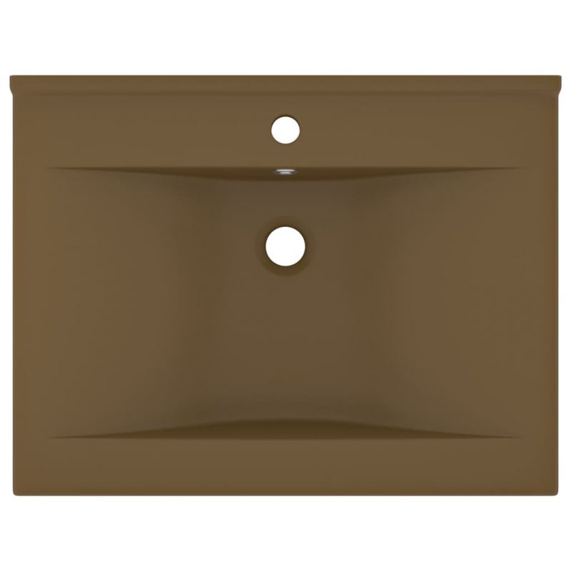 Luksuzni umivaonik mat krem 60 x 46 cm keramički - Slika 3