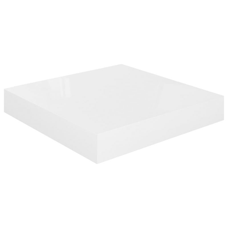 Plutajuće zidne police 2 kom sjajne bijele 23x23