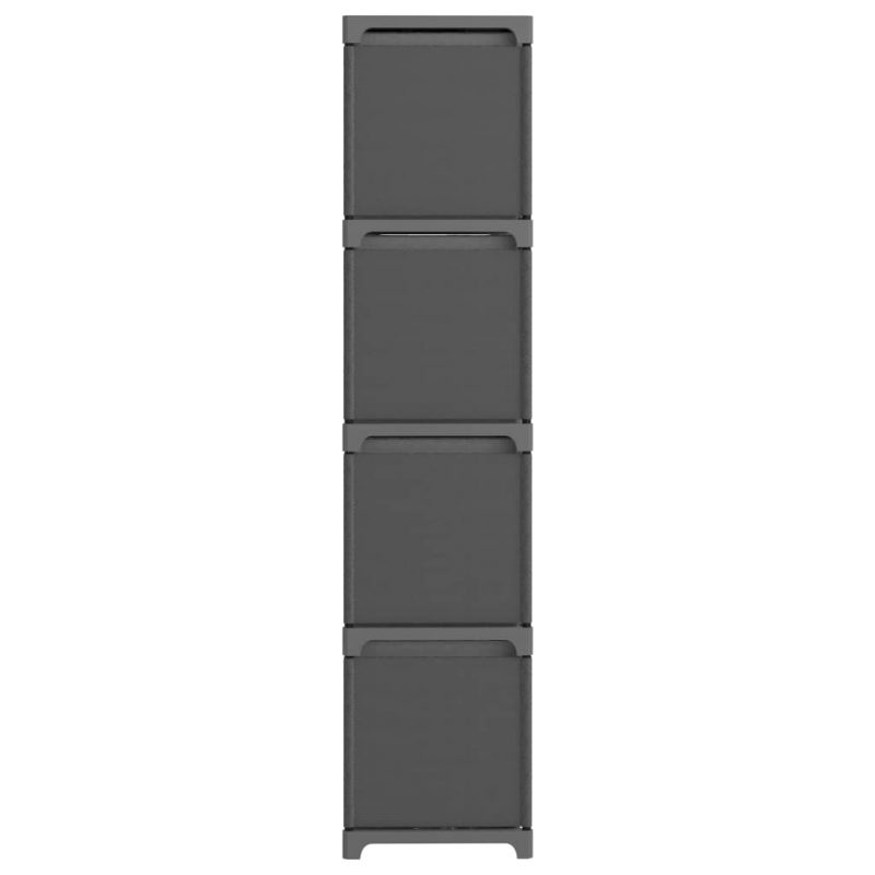 Police za izlaganje s 12 kutija od tkanine 103x30x141 cm sive - Slika 4