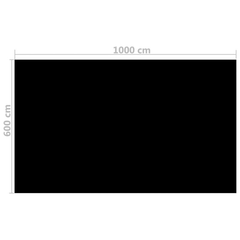 Pravokutni pokrivač za bazen 1000 x 600 cm PE crni - Slika 3